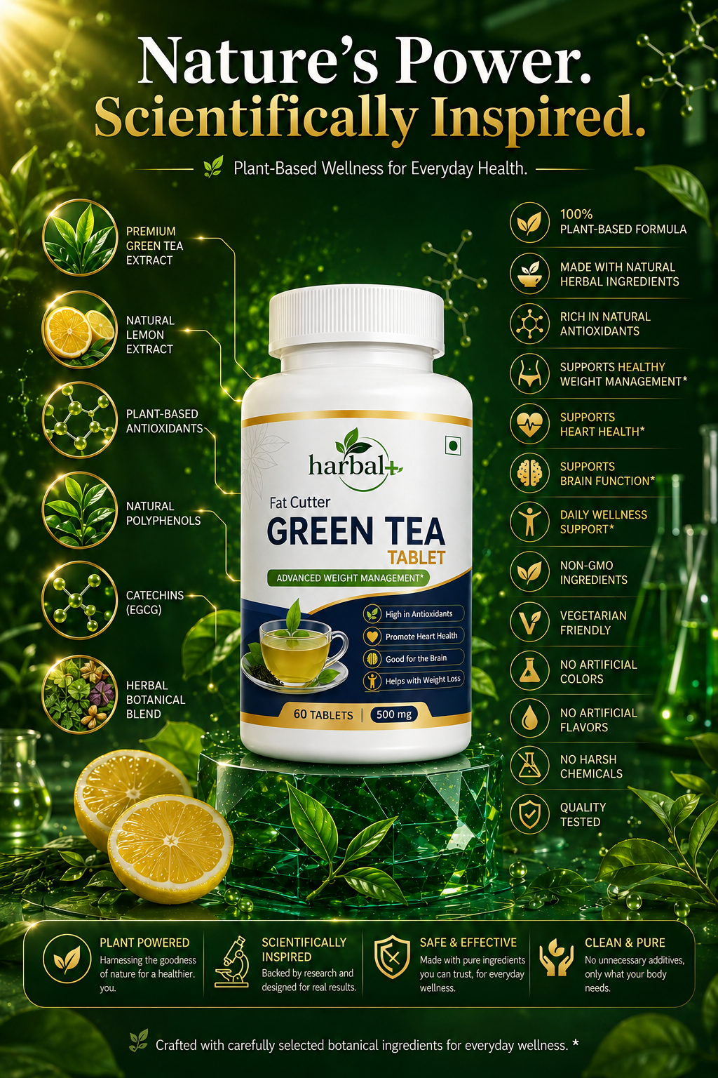 Harbalplus Fat Cutter Green Tea Tablet - Harbalplus.in